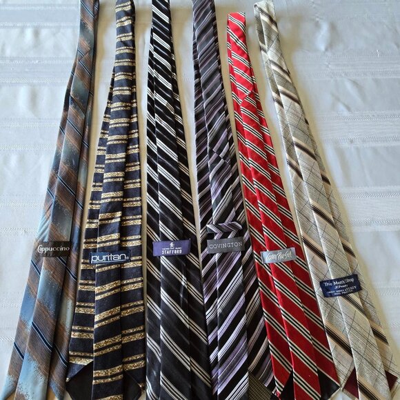 Variety Lot of 6 Different Men's Neck Ties - Picture 3 of 12